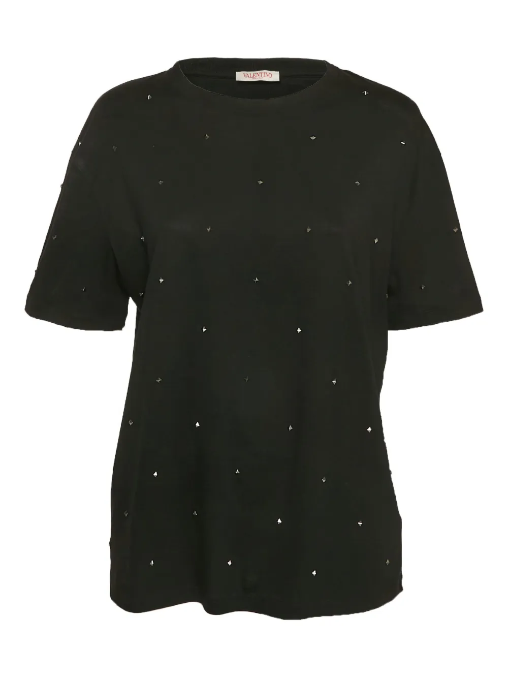 Valentino Pre-Owned Rockstud-embellished cotton T-shirt | Black | Image 1