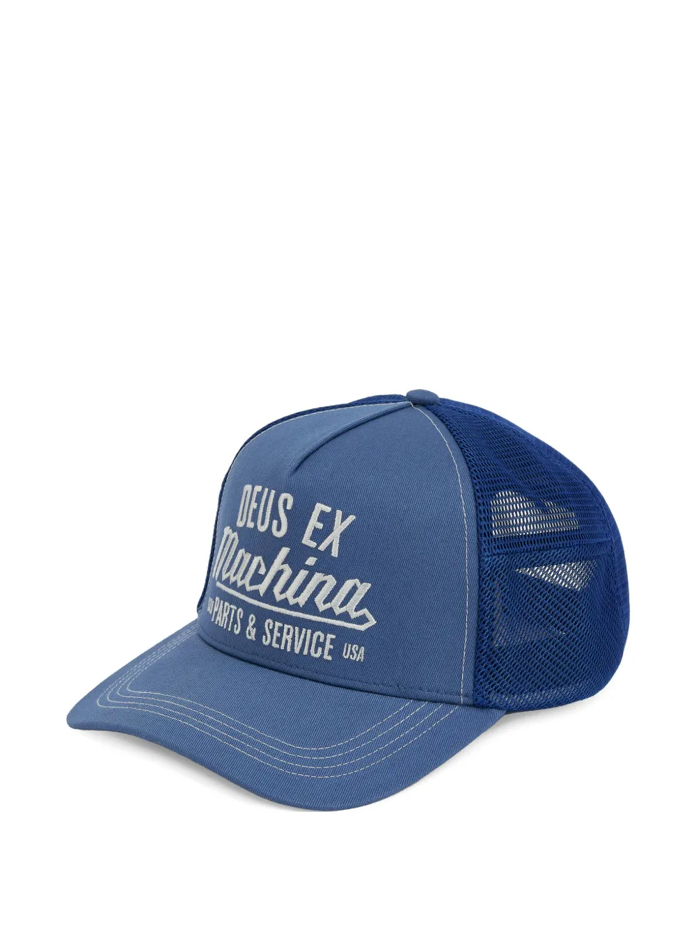 logo-embroidered mesh-back cap