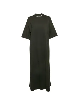 palm angels oversized t shirt dress PALM ANGELS WOMEN Logo Over Tee Dress Black White  MAISONDEFASHION.COM