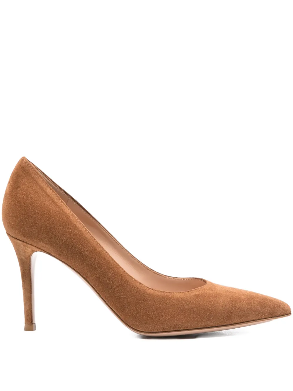 Gianvito Rossi 85mm Gianvito pointed-toe suede pumps Brown