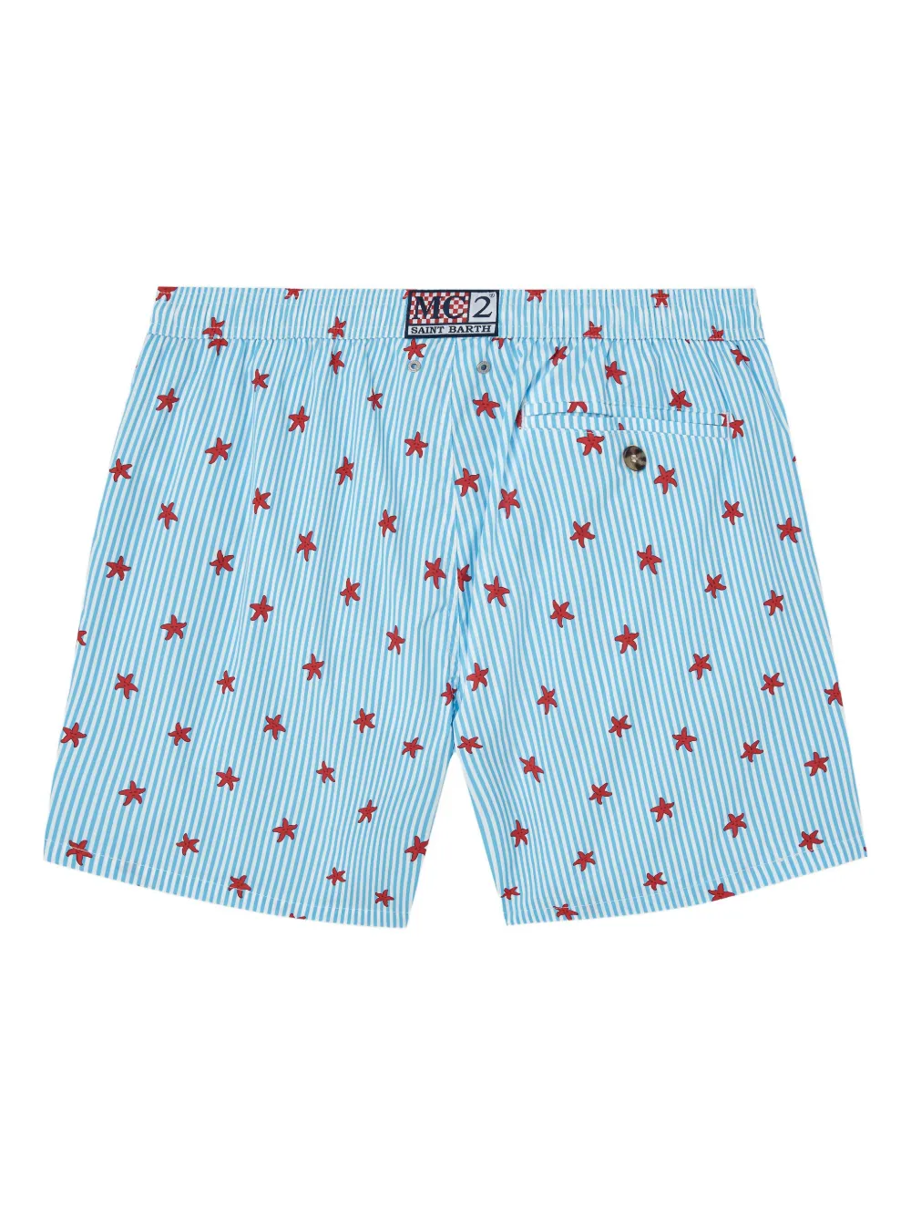 MC2 Saint Barth Gestreepte zwembroek met zeesterprint Blauw