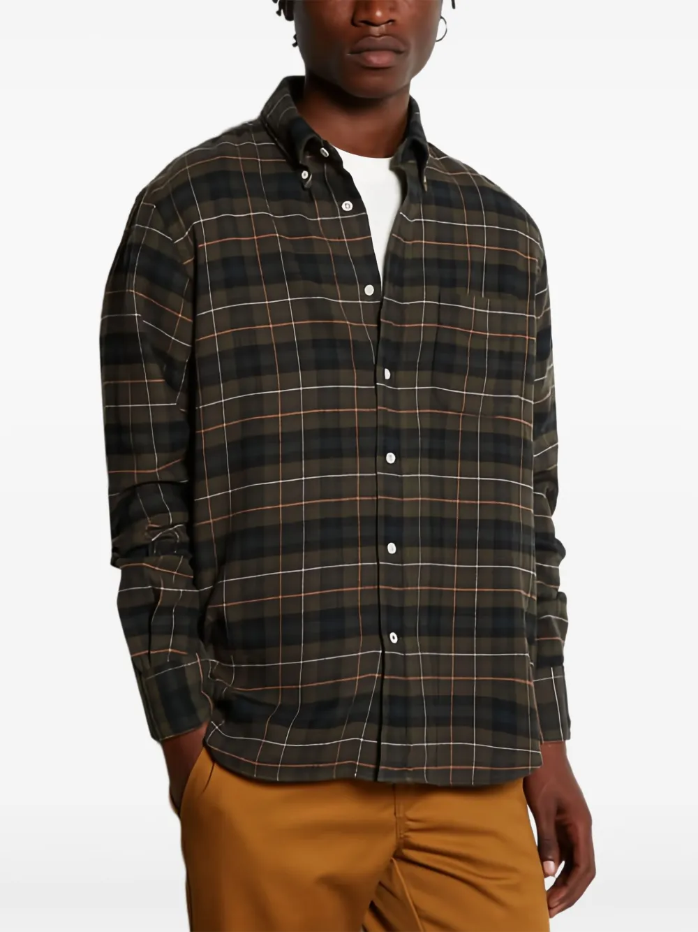  Hartford Checked Button-down Shirt - Green 