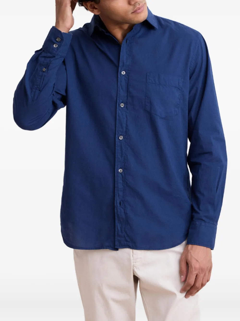 HARTFORD Paul long-sleeve button-down shirt - Blauw