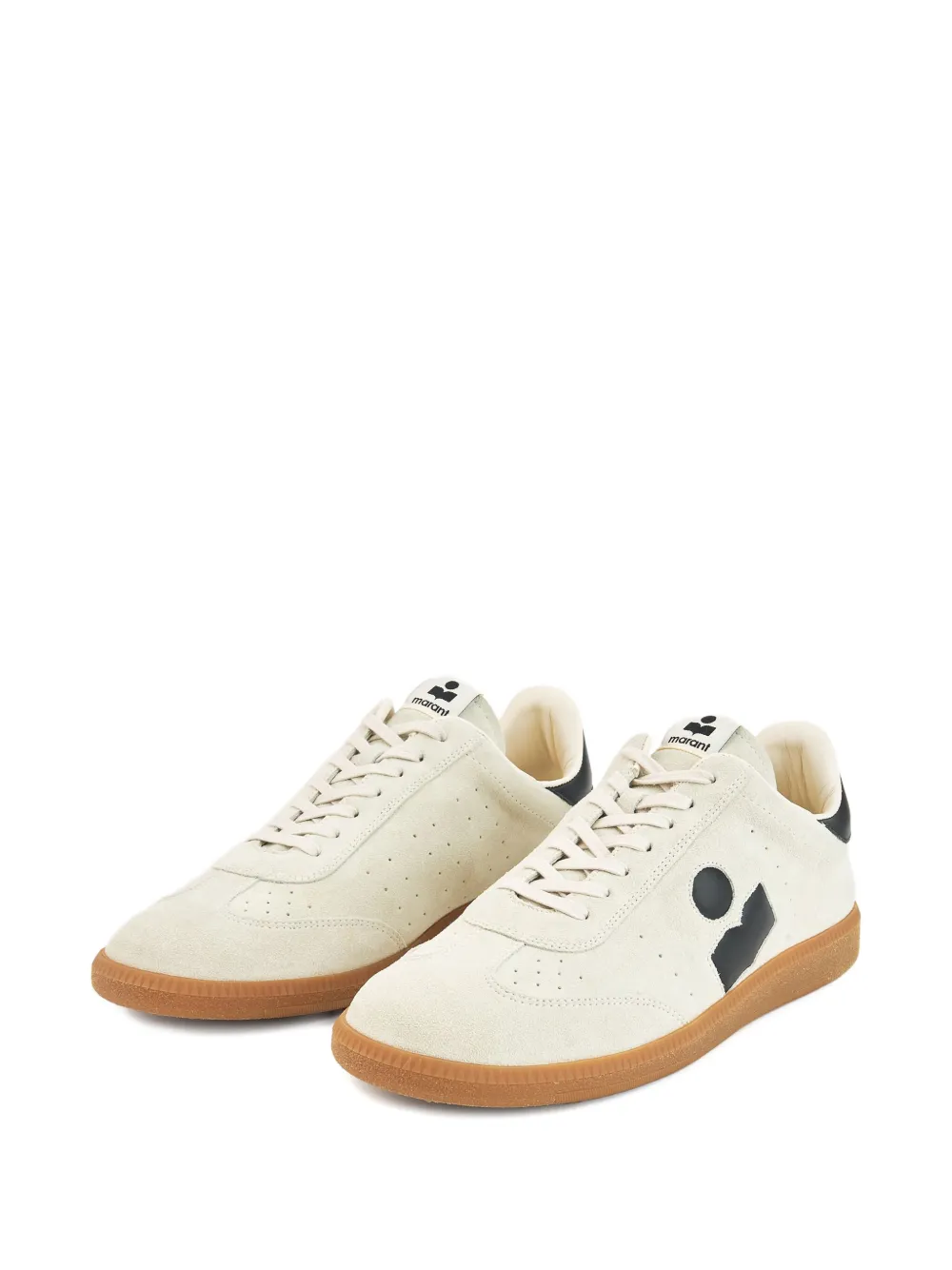 MARANT Brycy suede-logo sneakers Neutrals