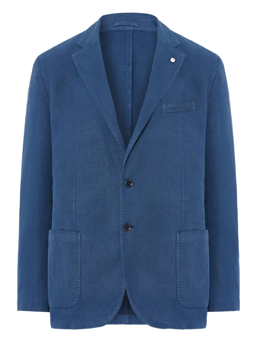 patch-pocket linen blazer