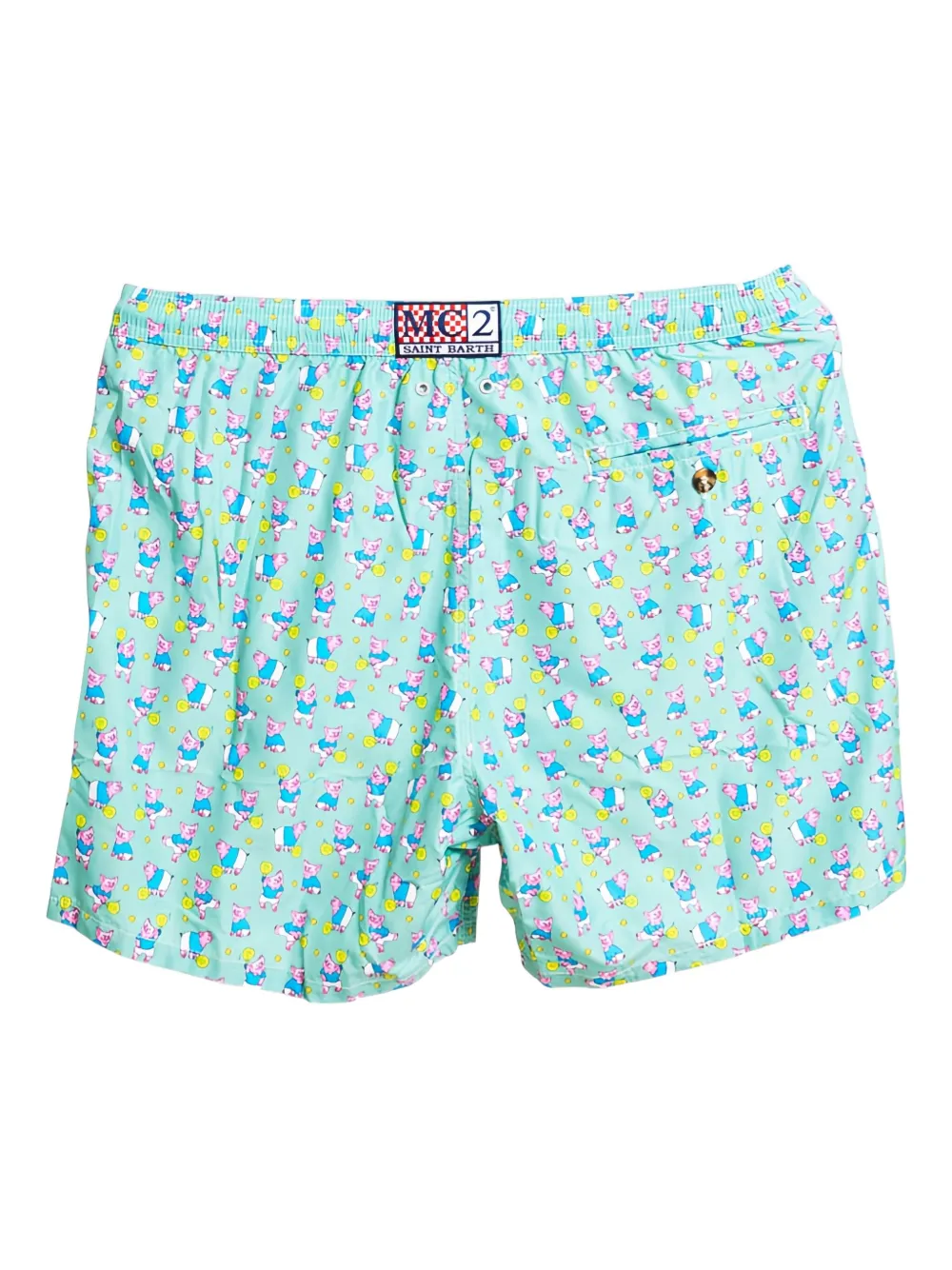 MC2 Saint Barth pig-print drawstring swim shorts Groen