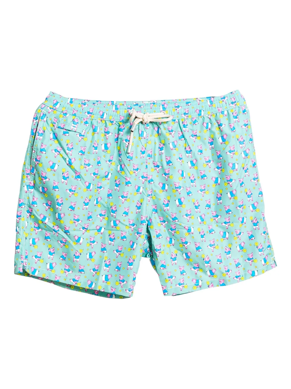 MC2 Saint Barth pig-print drawstring swim shorts Groen