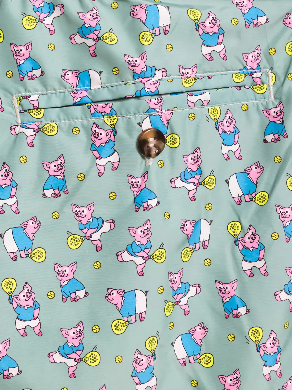 MC2 Saint Barth pig-print drawstring swim shorts Groen