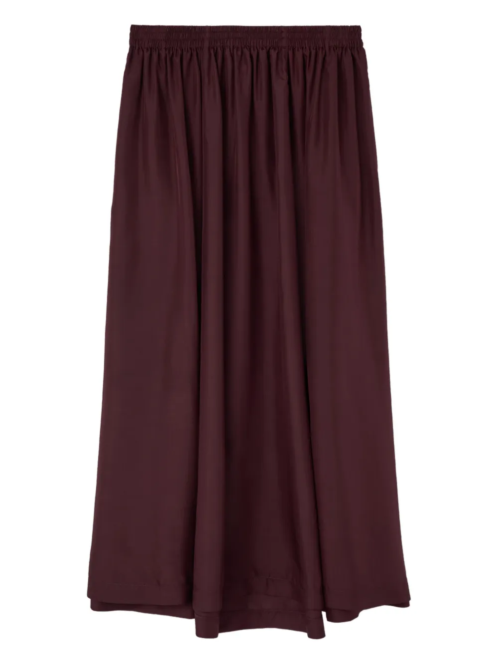 Forte Gesmockte midi-rok met elastische taille Bruin
