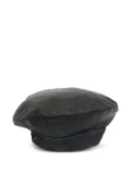 Clyde leather beret - Black