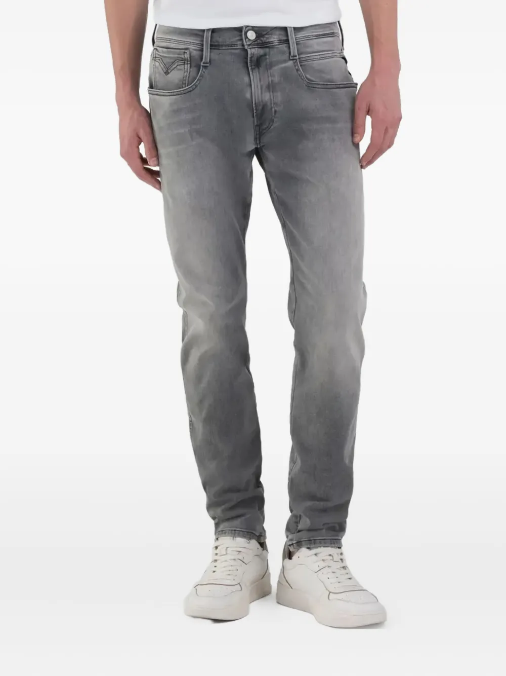 five-pocket embroidered jeans
