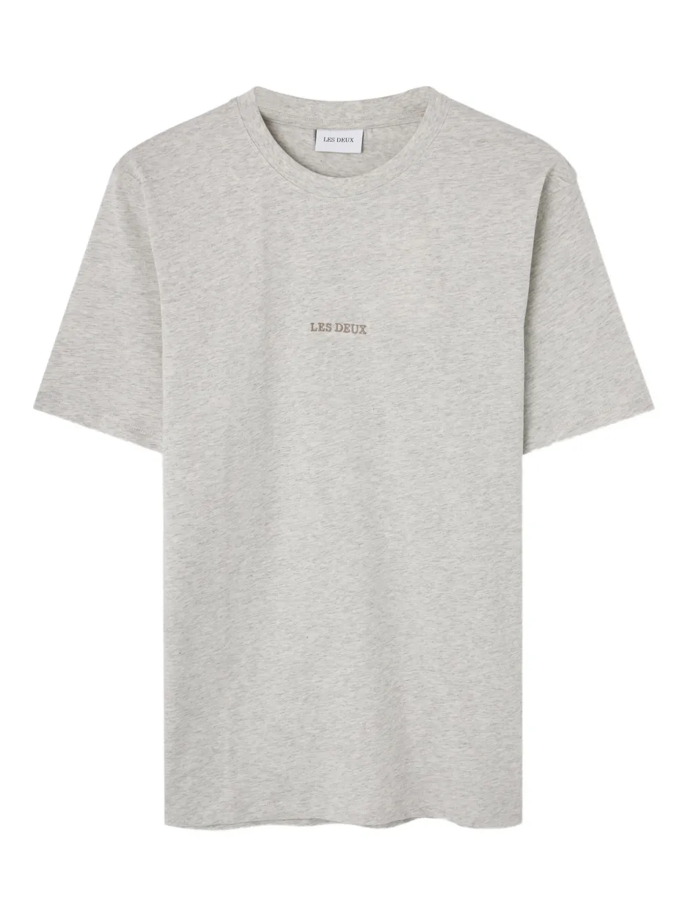 Les Deux Dexter embroidered crew-neck t-shirt | Grey | Image 1