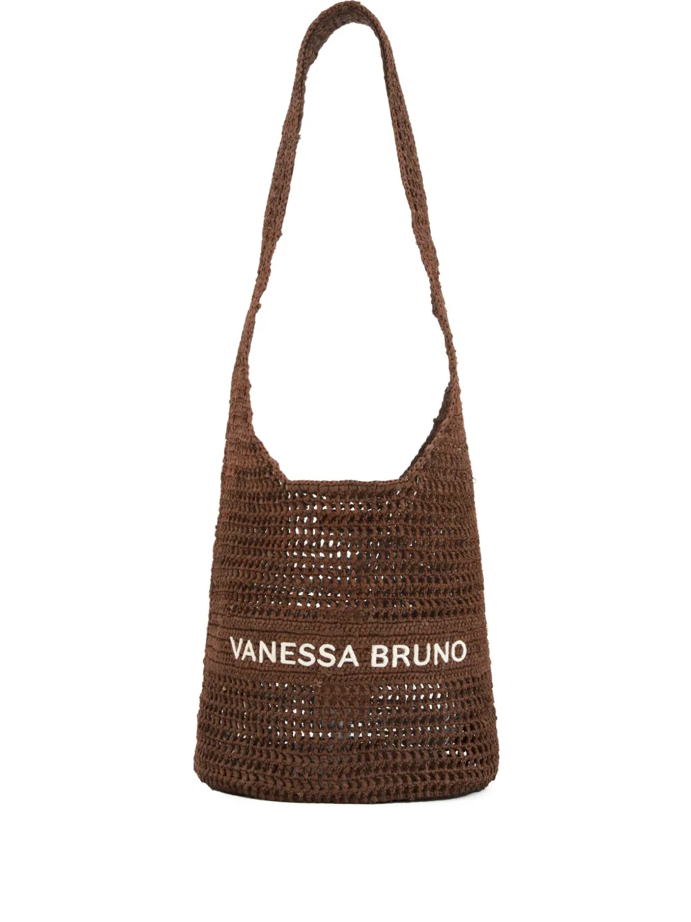 Vanessa Bruno Crochet-detail Shoulder Bag In Brown