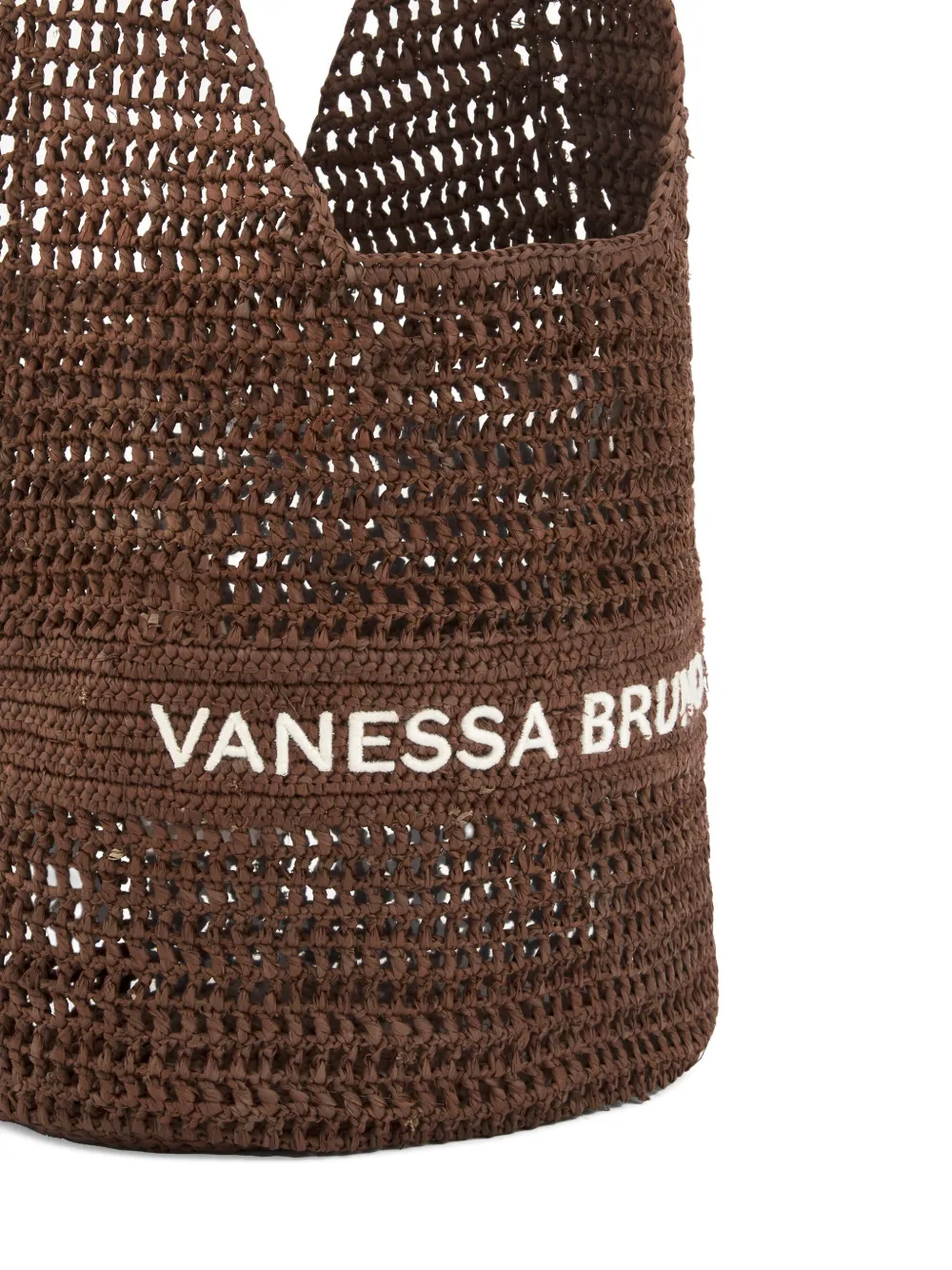 Vanessa Bruno Crochet-detail Shoulder Bag In Brown