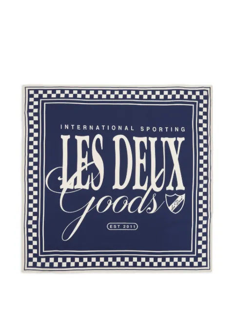 Les Deux Goods checkers-logo scarf