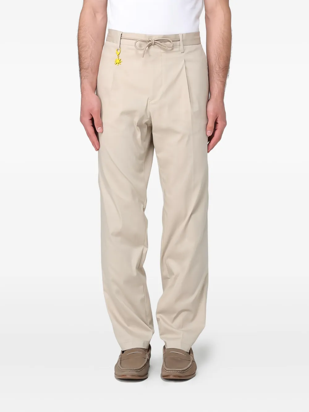 Manuel Ritz pleat-detailed drawstring trousers | Neutrals | Image 1