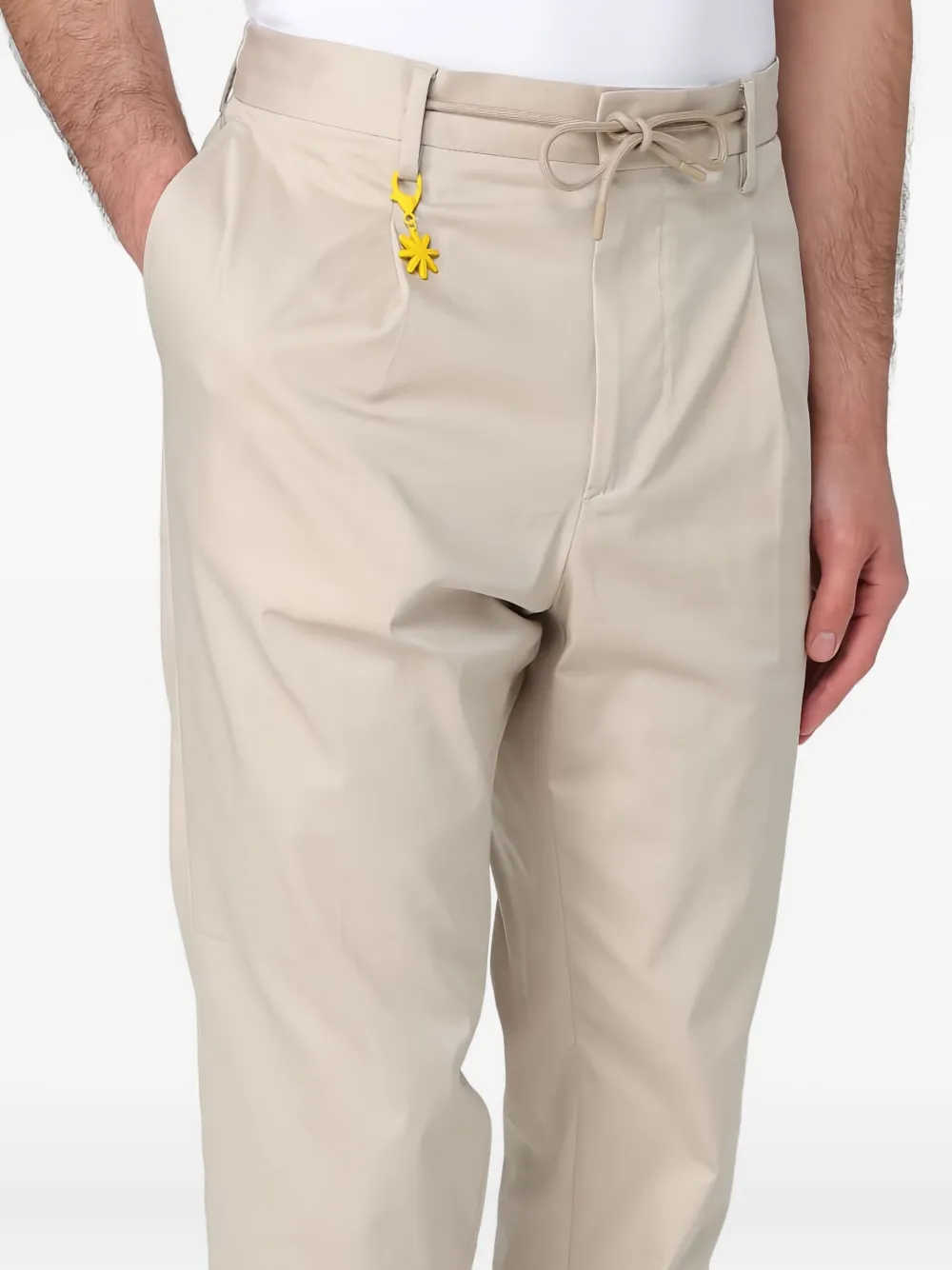 Manuel Ritz Pleat-detailed Drawstring Trousers In Neutral