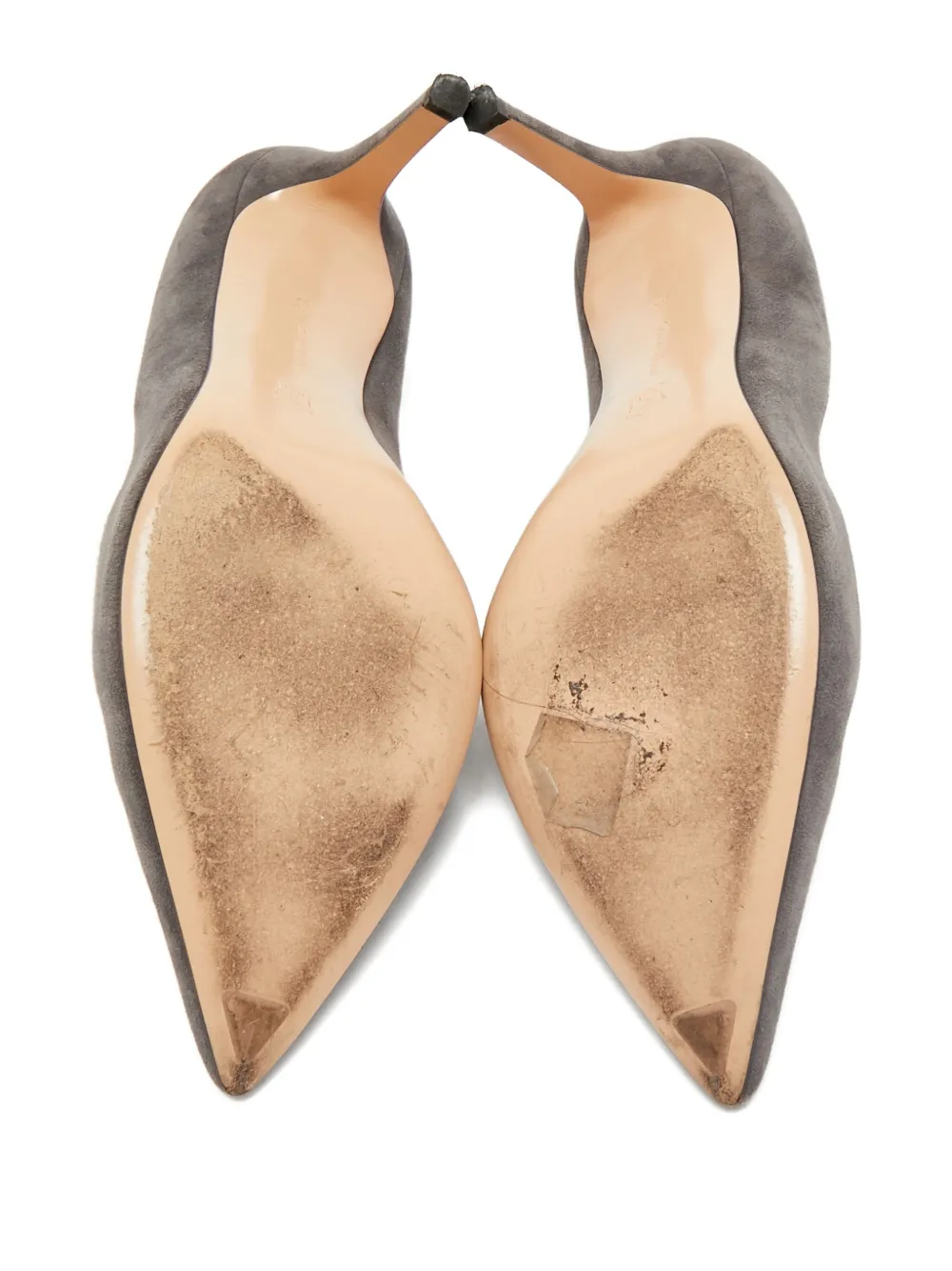 Gianvito Rossi 85 mm suède pumps met puntige neus - Grijs