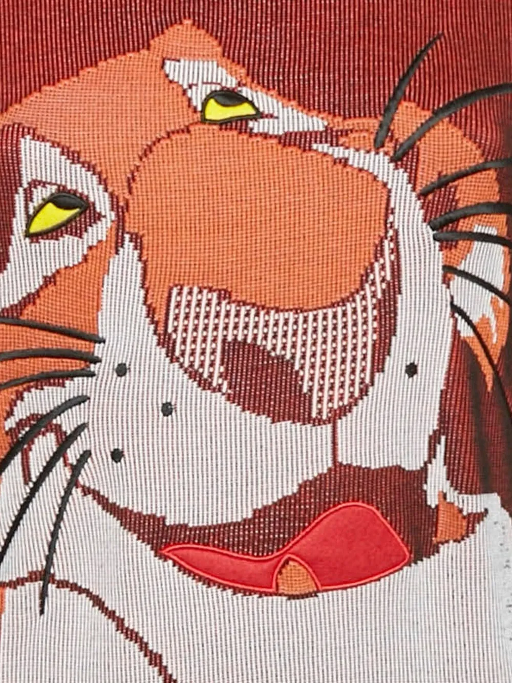 Pre-owned Kenzo Jungle Book Tiger-kacquard Sweater In Red