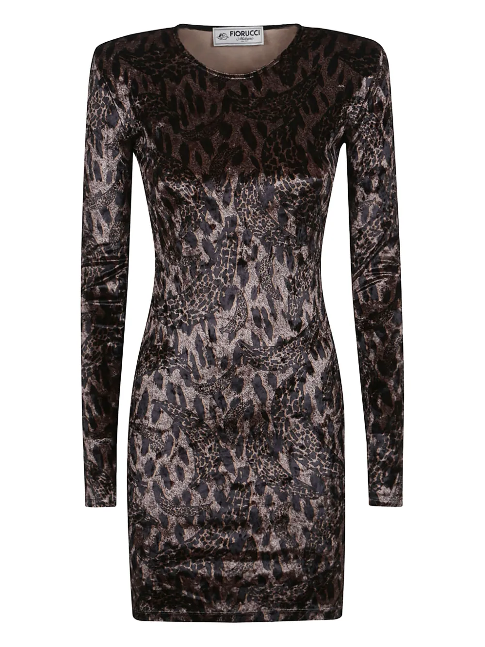 Fiorucci velvet leopard-print dress - ブラウン Fiorucci velvet leopard-print dress - ブラウン