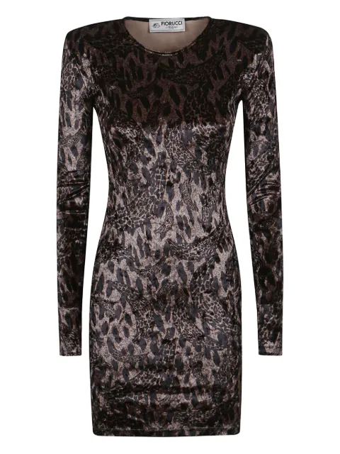 Fiorucci velvet leopard-print dress