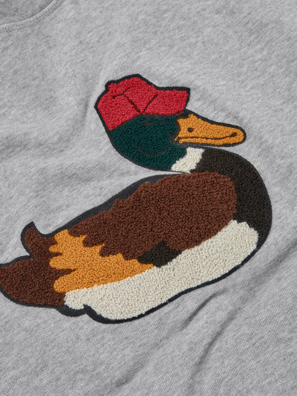 Edmmond Studios Duck Hunt Embroidered Duck Sweatshirt In Gray