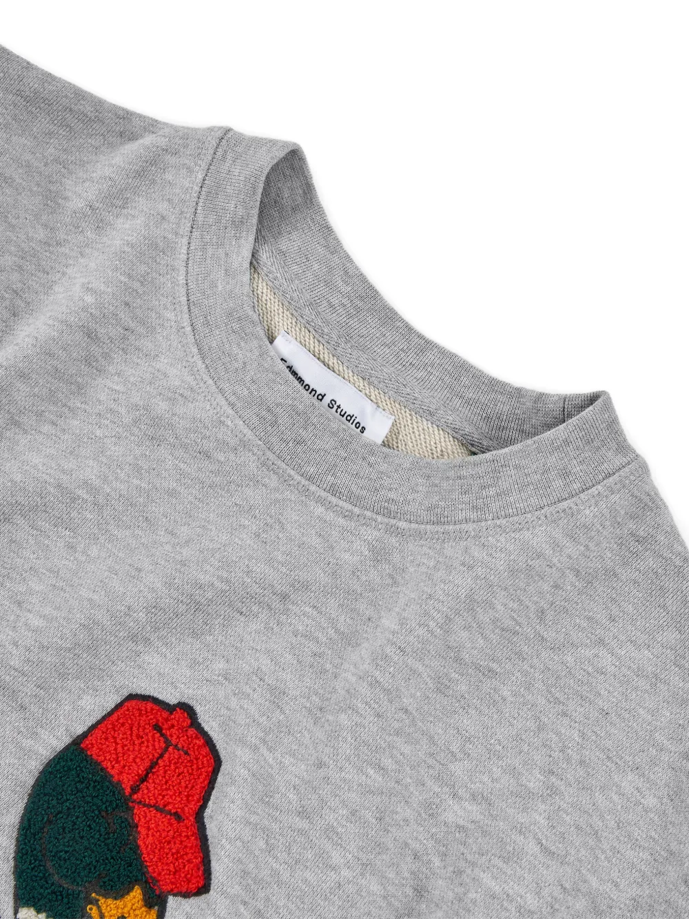 Edmmond Studios Duck Hunt Embroidered Duck Sweatshirt In Gray
