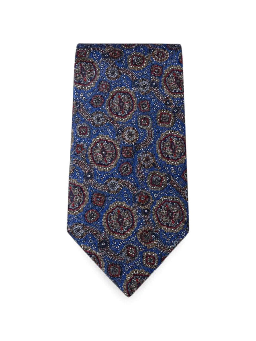 MARCO PASCALI Krawatte aus Seide mit Paisley-Print - Blau