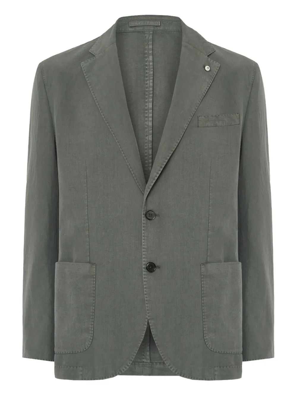 patch-pocket linen blazer