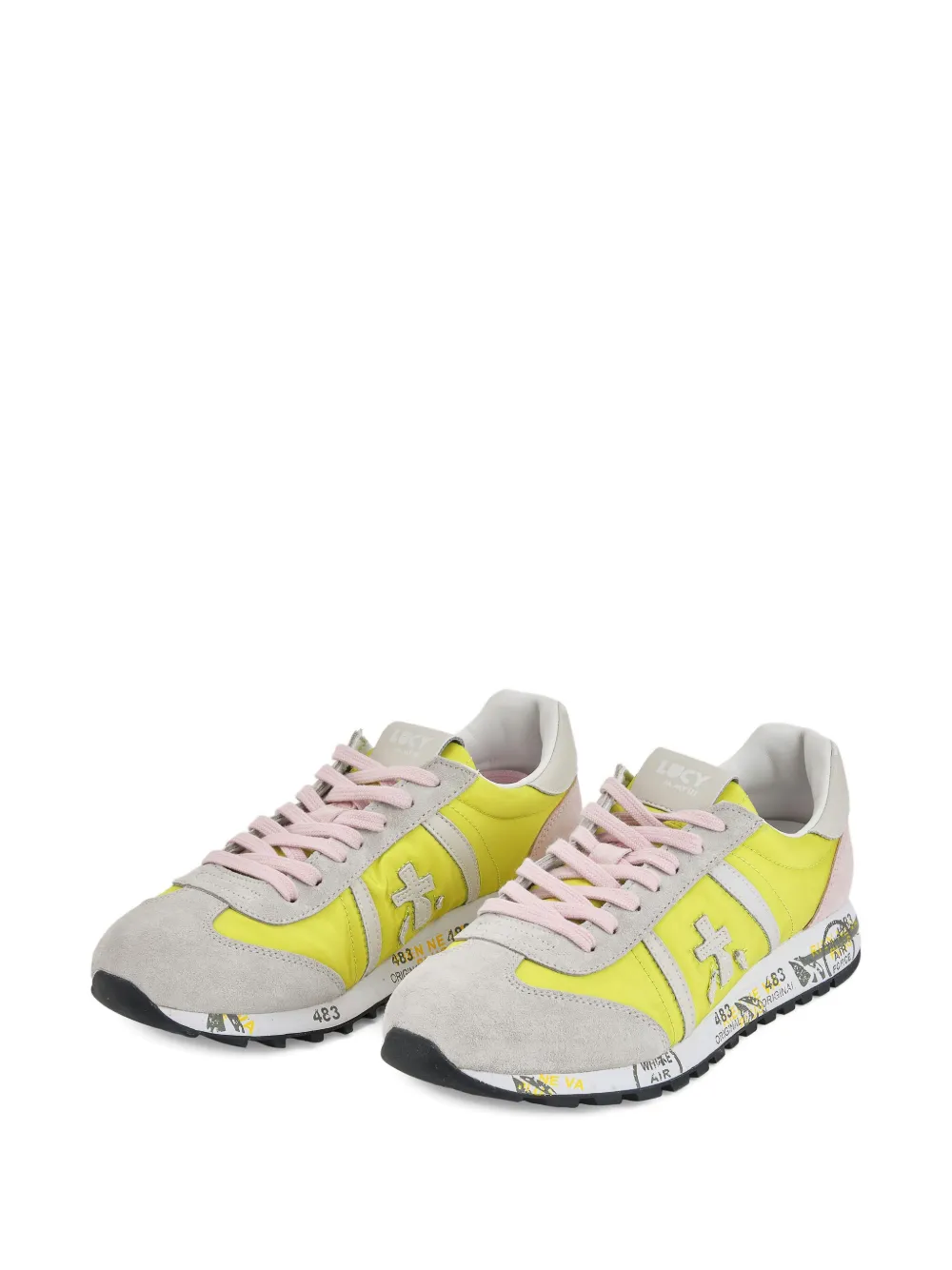 Premiata logo-patch sneakers - Geel