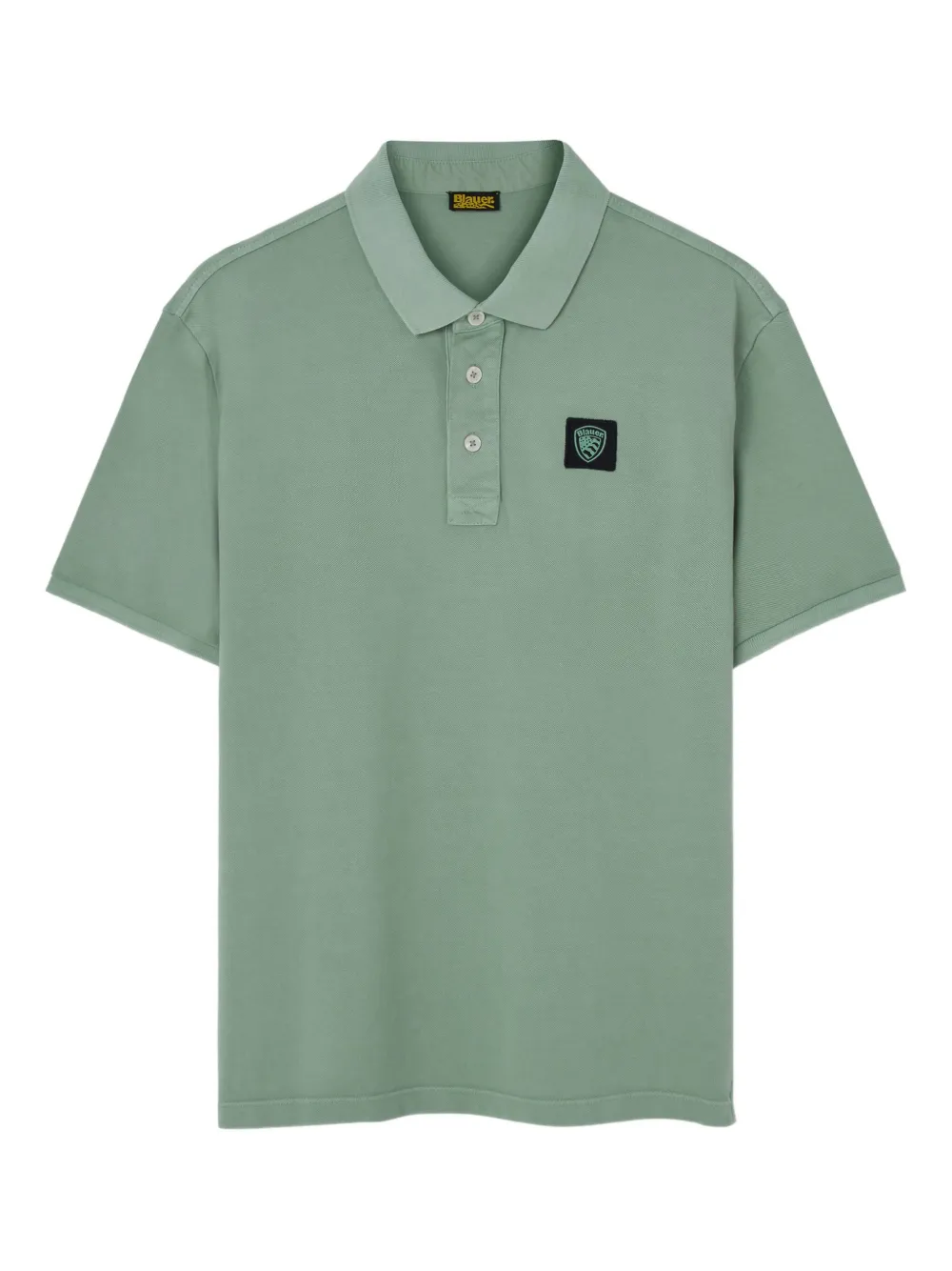 Blauer T-shirt met logodetail Groen