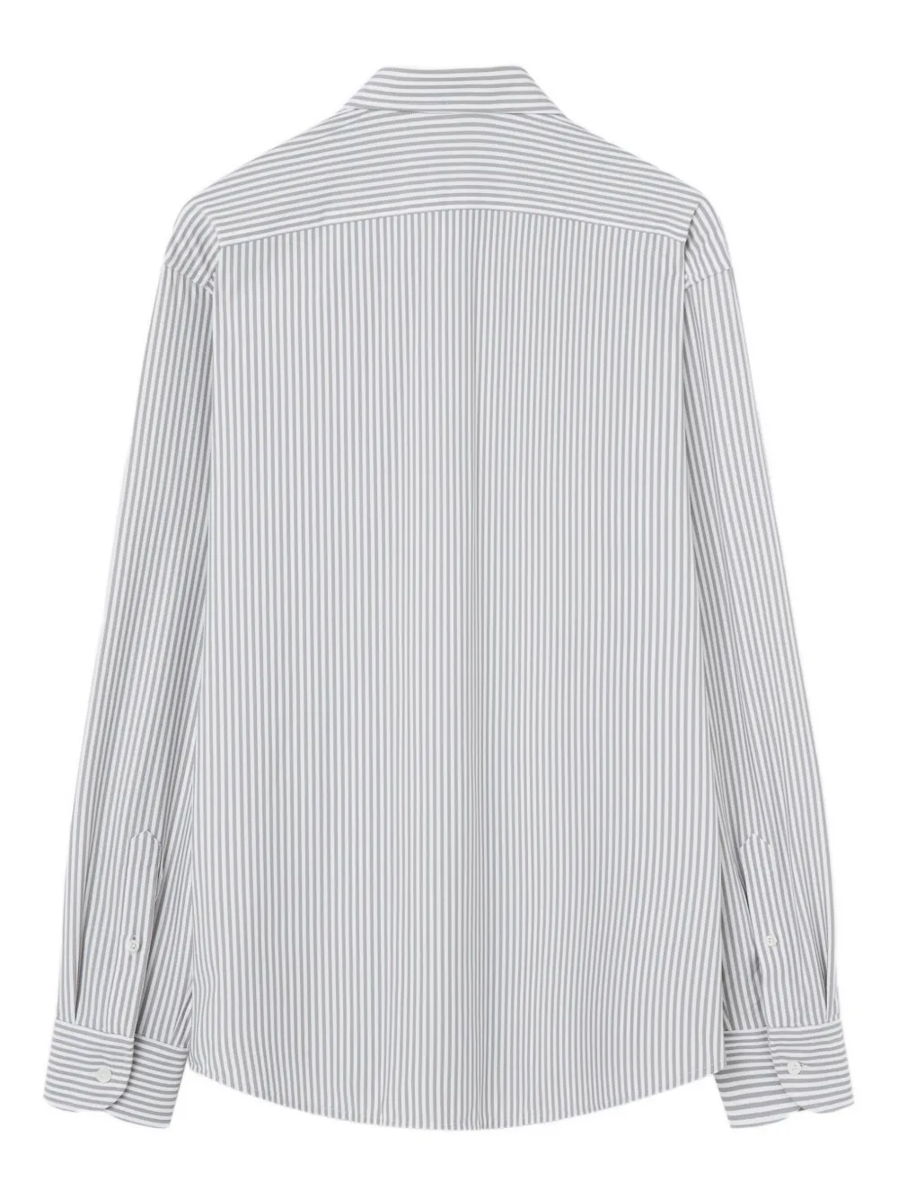 Traiano Milano striped banded-collar shirt - Wit
