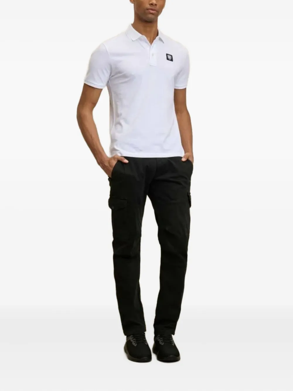Blauer logo-detail cotton polo shirt - Wit
