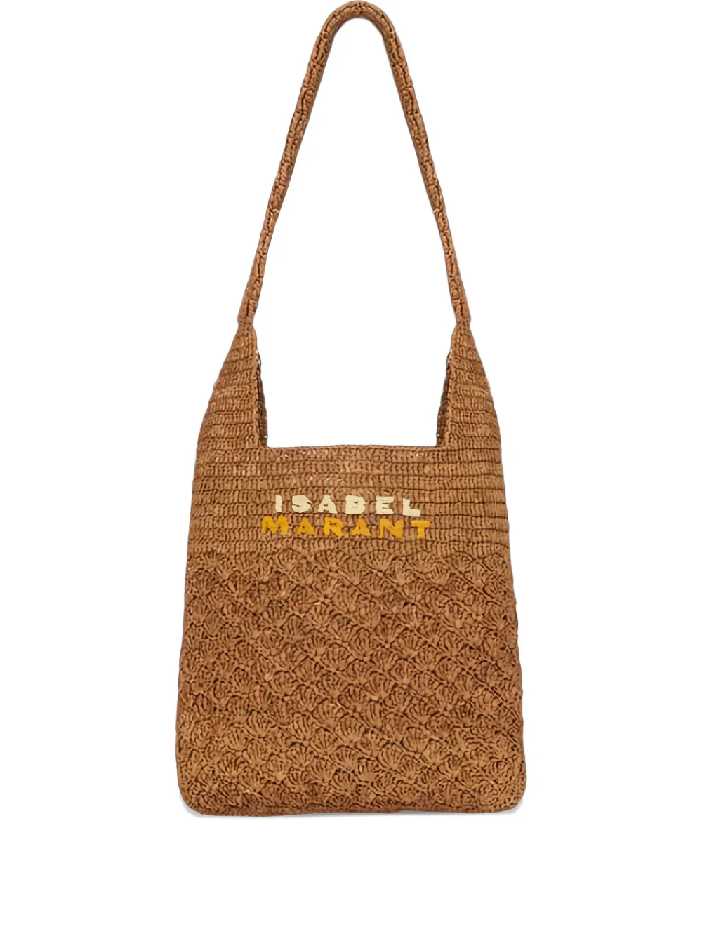 Isabel Marant Praia Crochet-detail Shoulder Bag In Brown