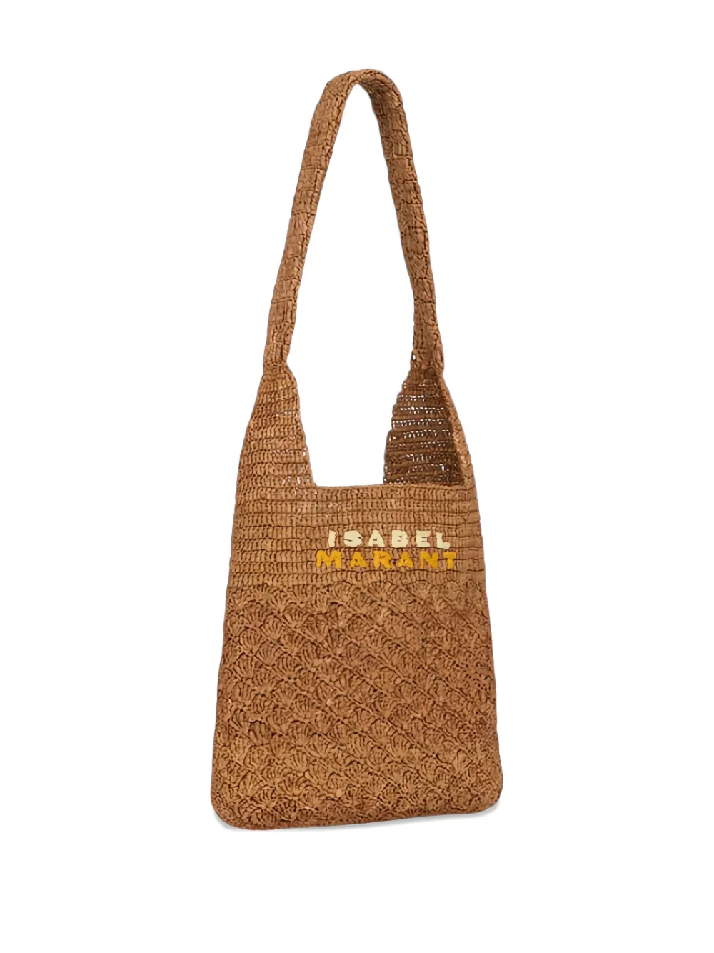 Isabel Marant Praia Crochet-detail Shoulder Bag In Brown