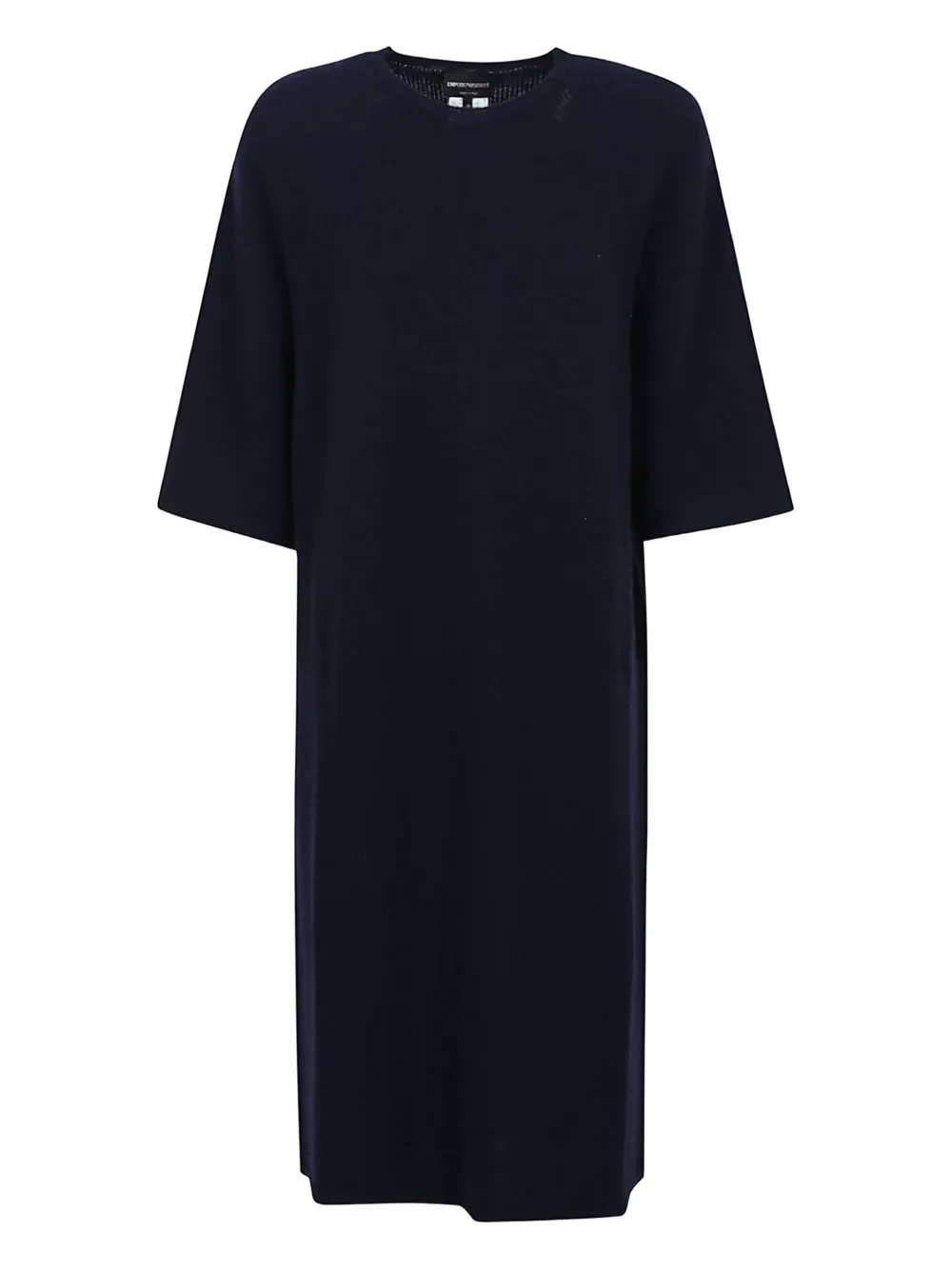 Emporio Armani crew-neck short-sleeve midi dress Blauw