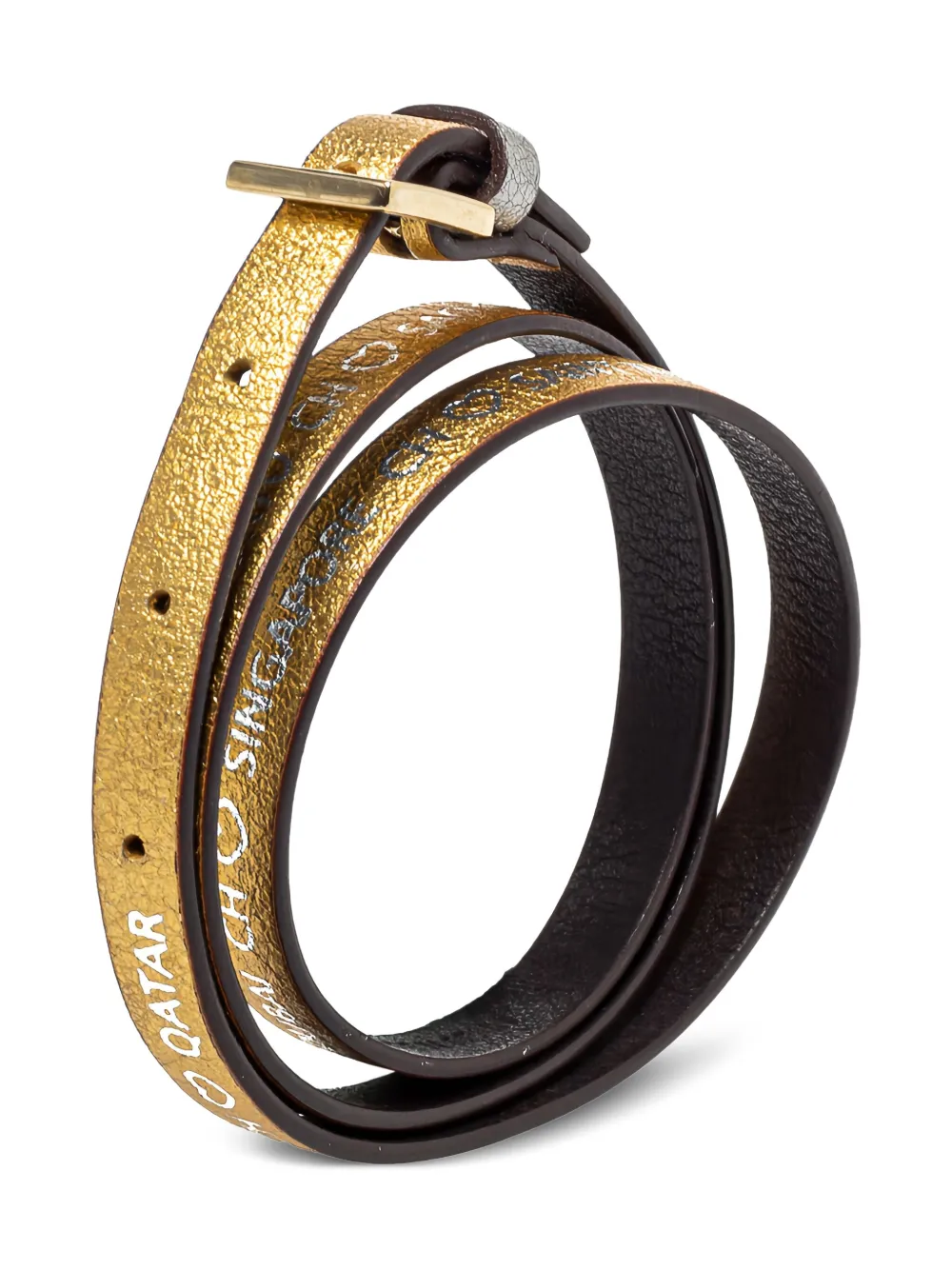 Carolina Herrera Vintage bracelet multi-tours en cuir - Jaune Carolina Herrera Vintage bracelet multi-tours en cuir - Jaune