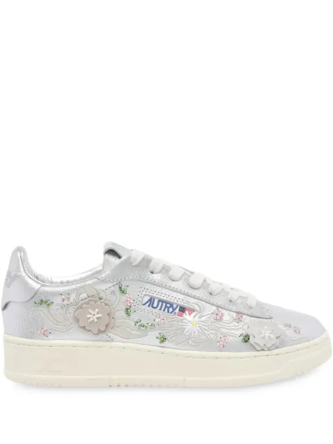 Autry Dallas Low floral-embroidered trainers