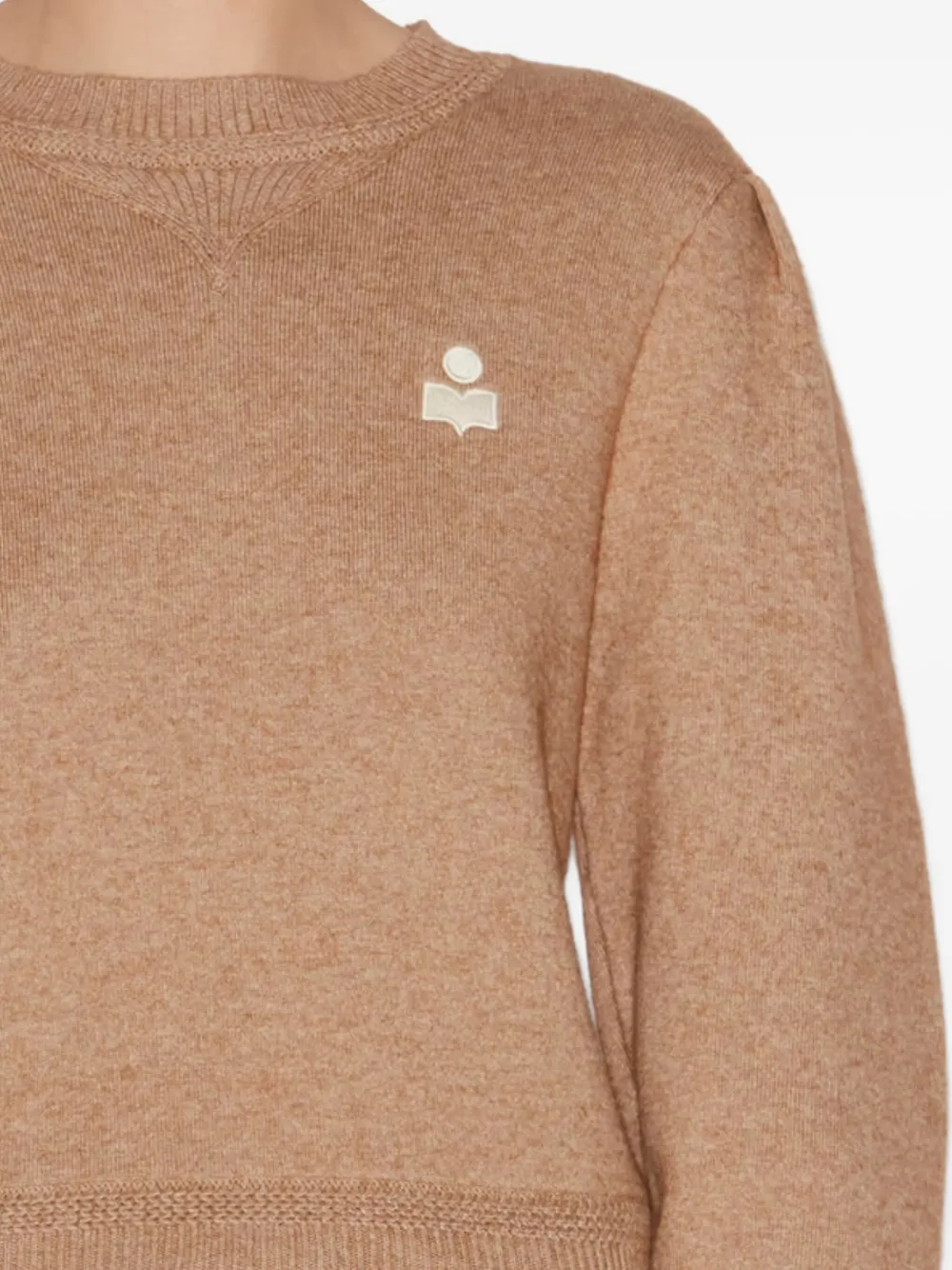 ISABEL MARANT puff-sleeve logo sweater Beige