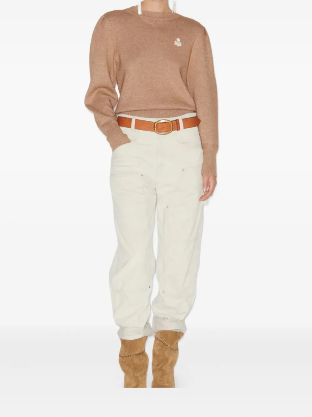 ISABEL MARANT puff-sleeve logo sweater | Knitted Sweaters | Image 2