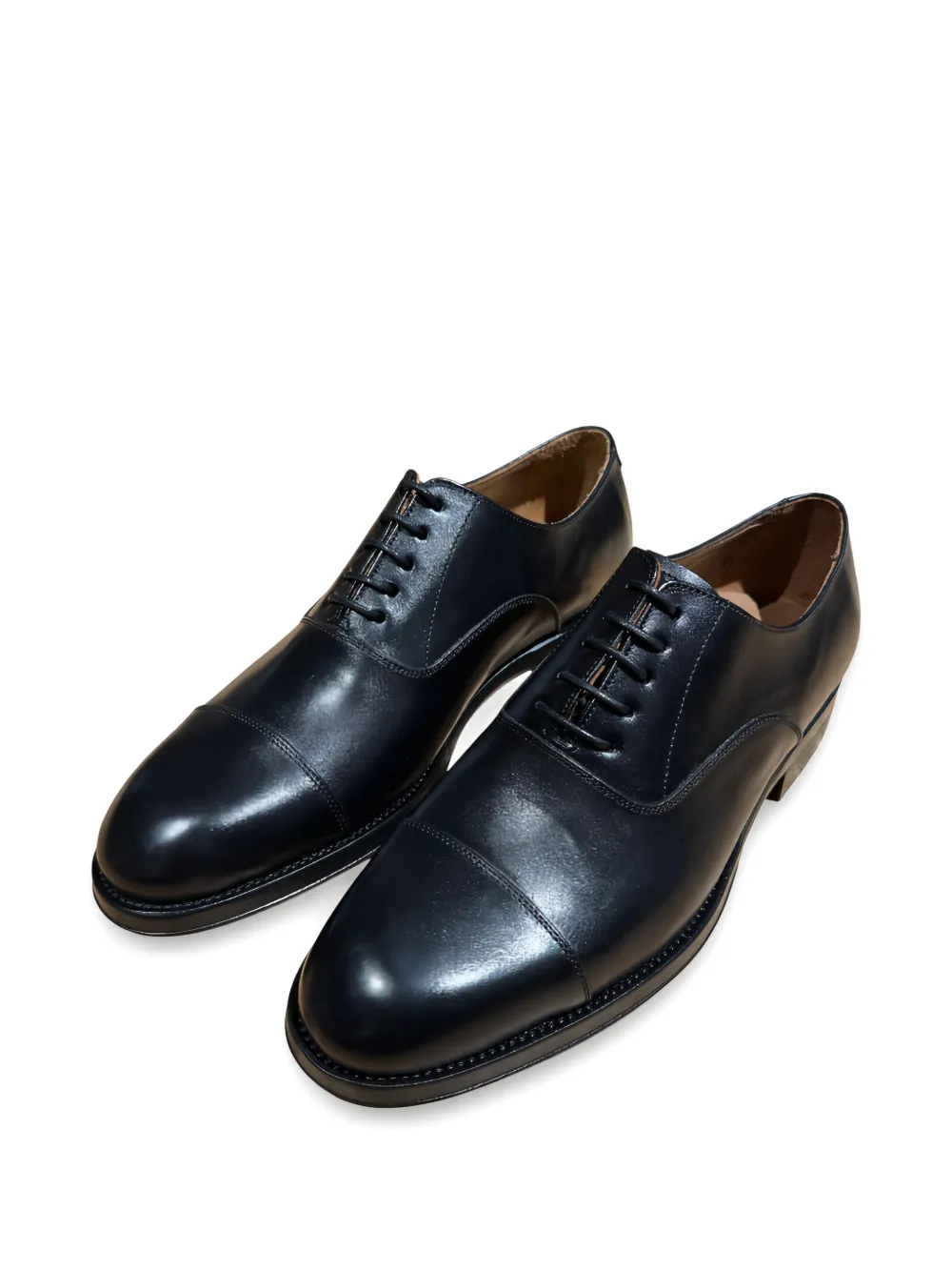 LEYVA cap-toe lace-up Oxford shoes Zwart