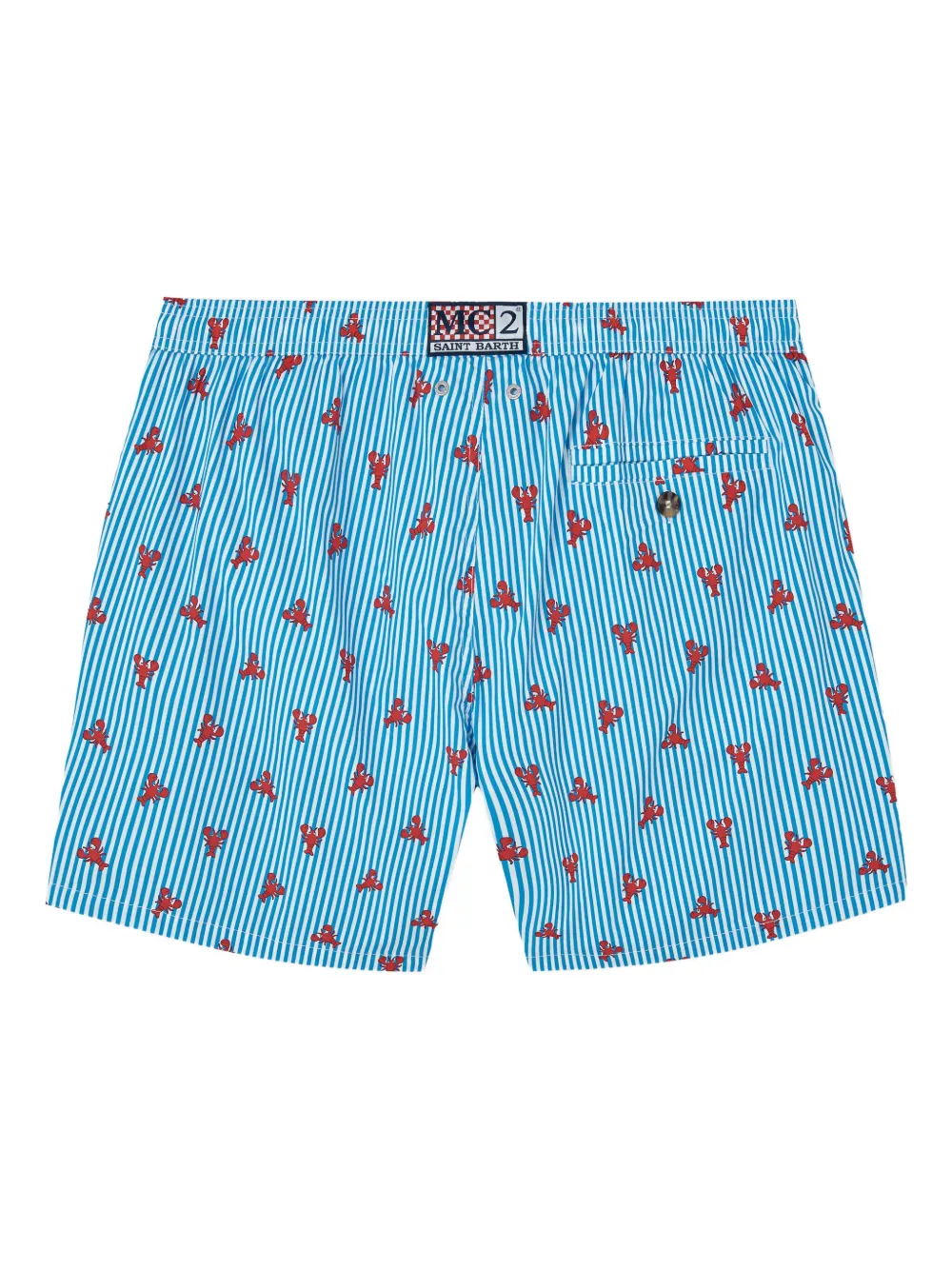 MC2 Saint Barth Gestreepte zwembroek met kreeftprint Blauw
