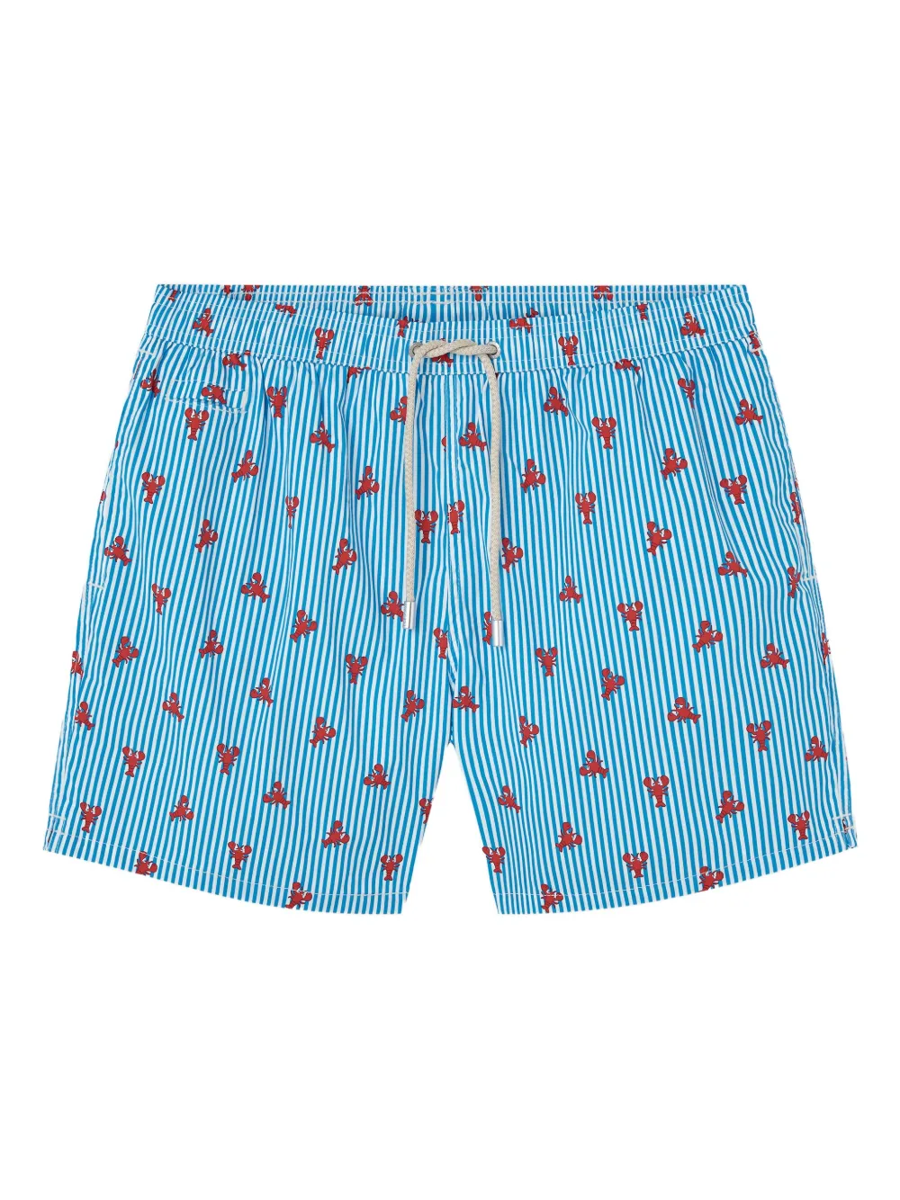MC2 Saint Barth Gestreepte zwembroek met kreeftprint Blauw