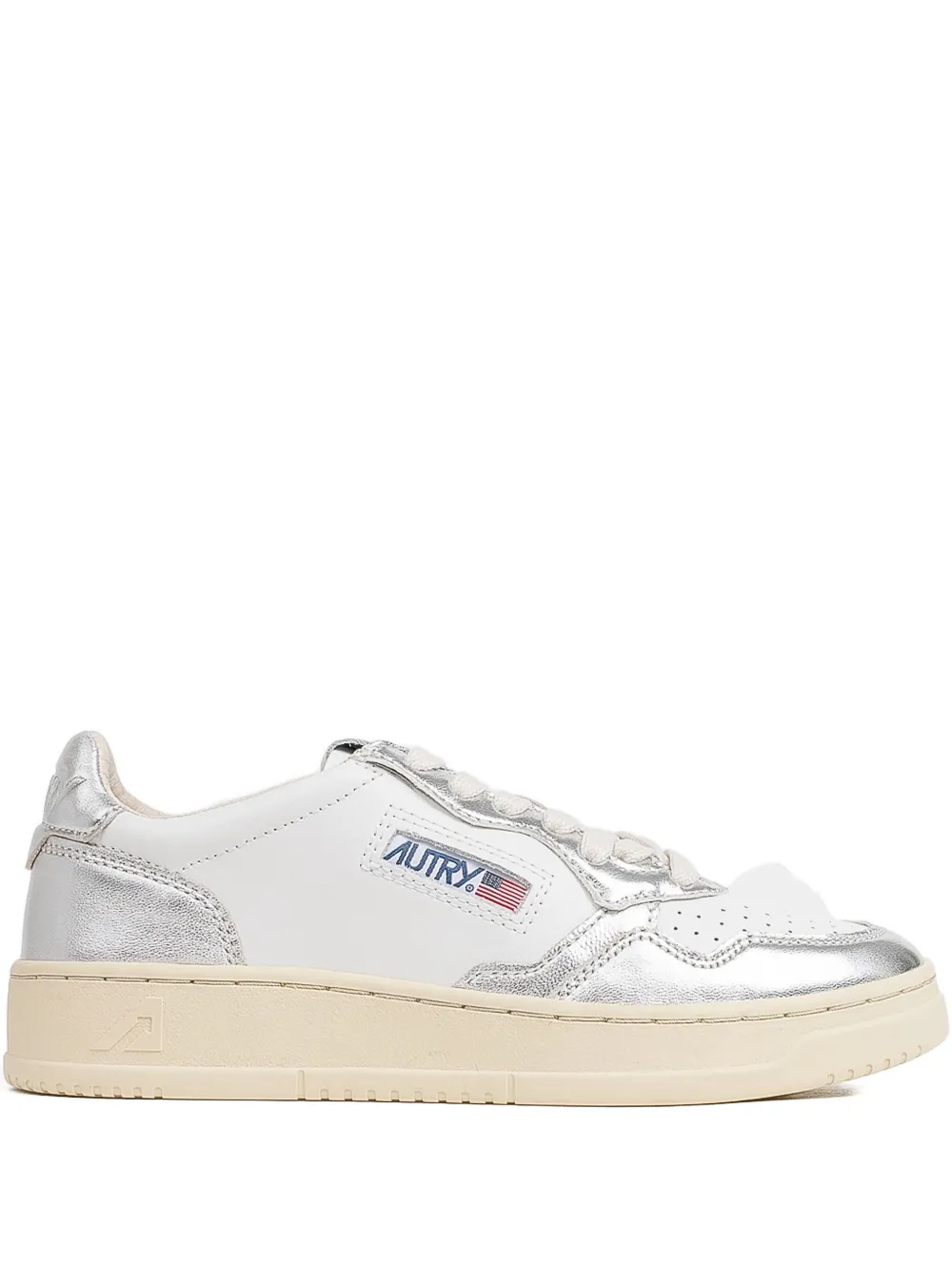 logo-print leather sneakers