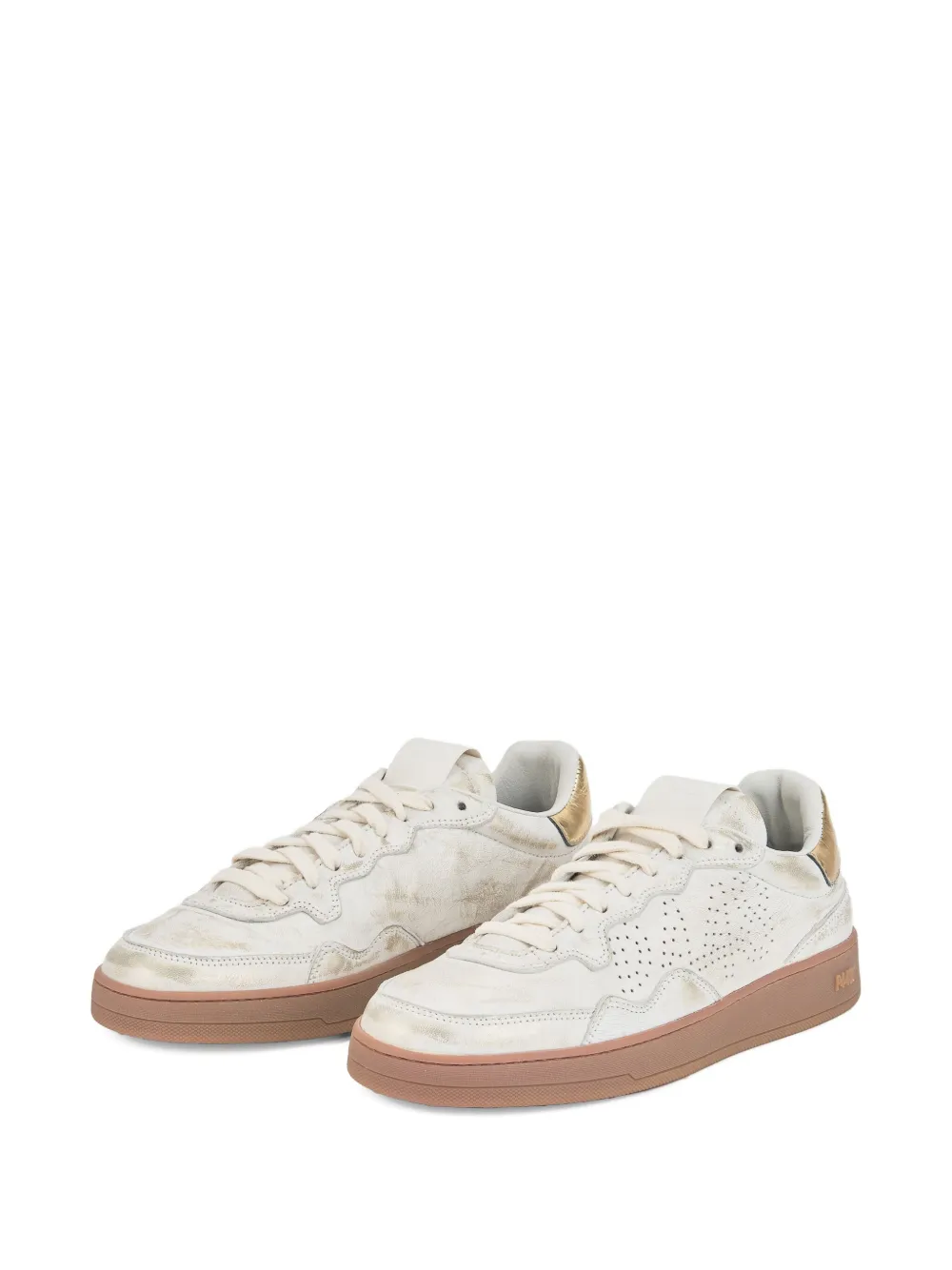 P448 Vert perforated sneakers White