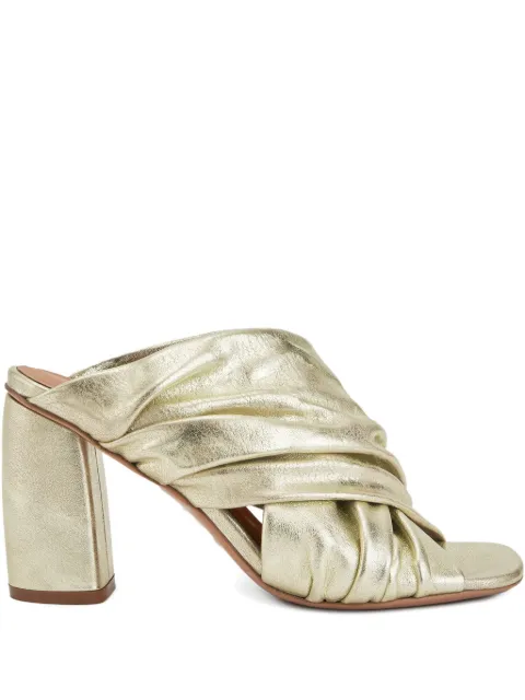 Forte Forte pleated cross-strap heeled mules