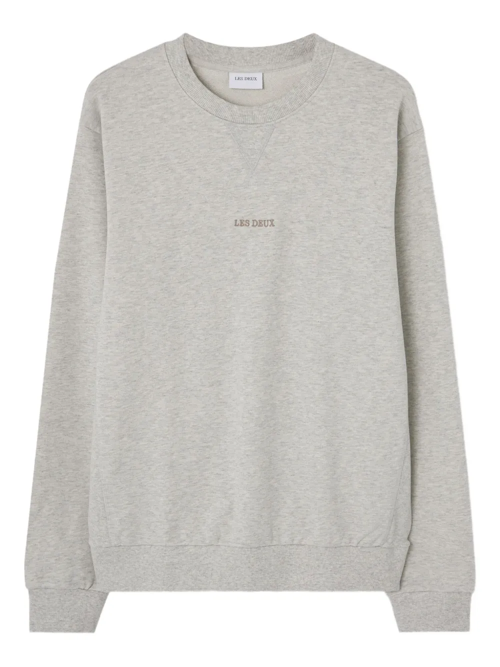 Les Deux Dexter embroidered crew-neck sweatshirt | Grey | Image 1