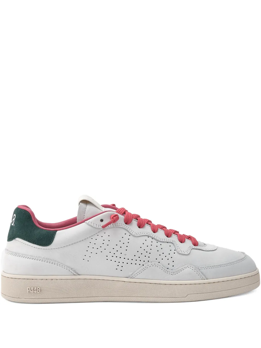 P448 Vert perforated leather sneakers White