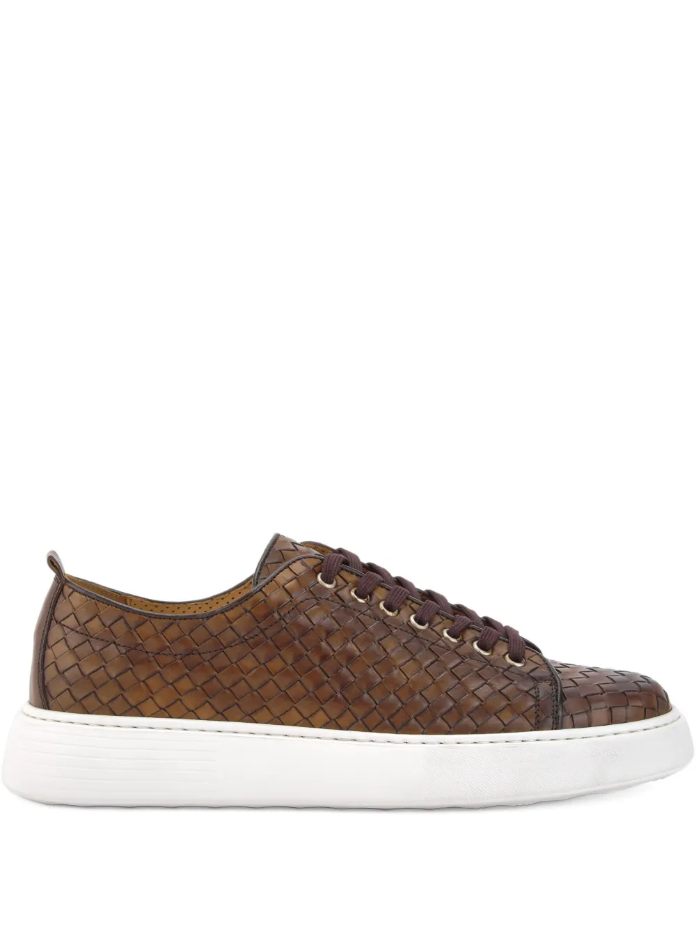 CALCE woven leather trainers Brown