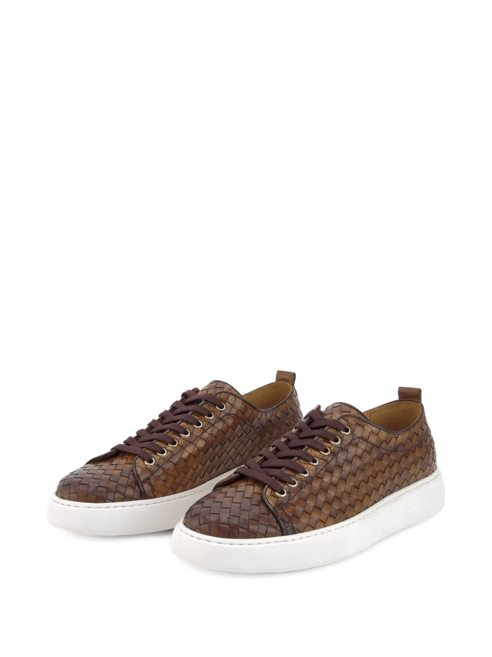 CALCE woven leather trainers Brown
